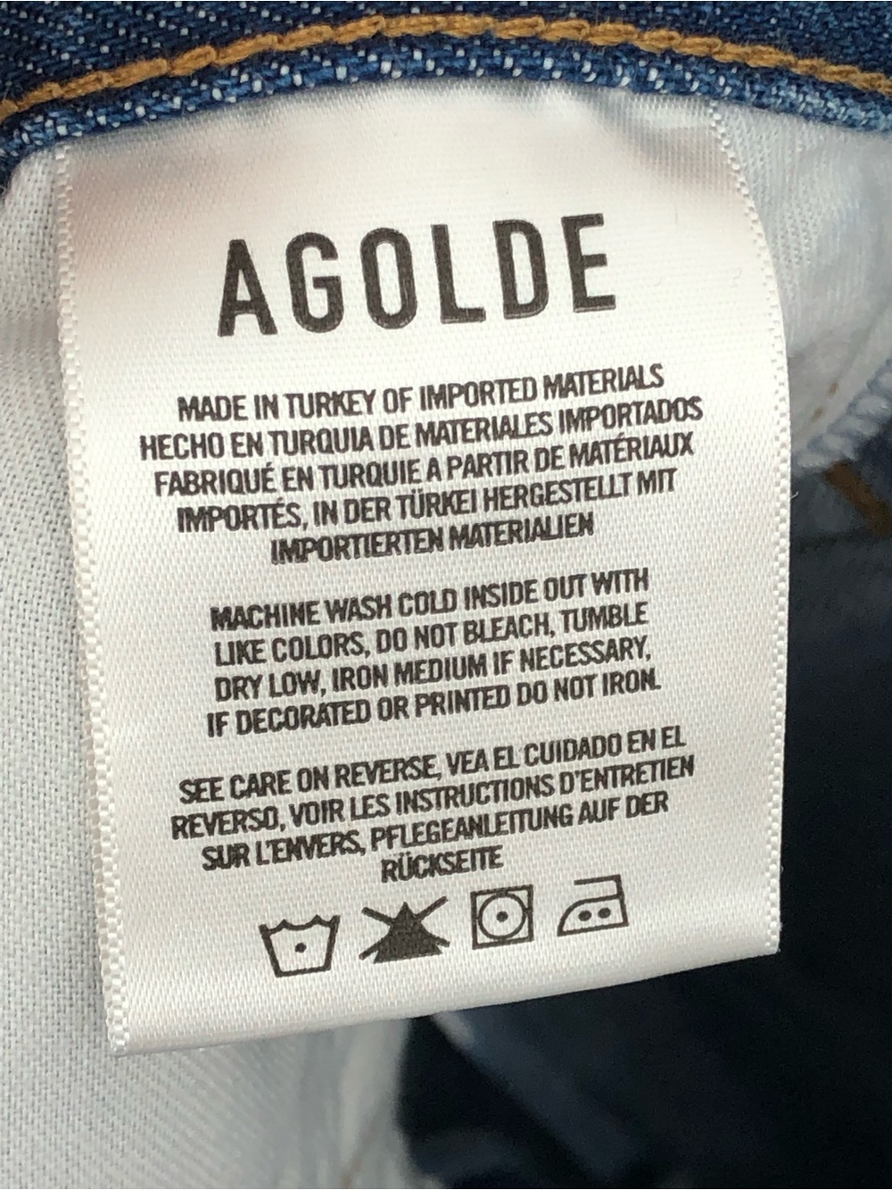 Agolde Parker Cut Off Denim Short Caution 0900 Dark Wash 28 blue organic cotton - Picture 7 of 11